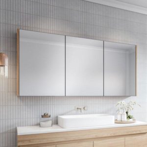 Timberline Denver Bathroom Shaving Cabinet 1500mm Satin Black Clearance