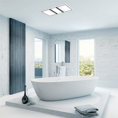 IXL Tastic Luminate Dual 3 in 1 Bathroom Heater, Exhaust Fan & Light application on ceiling