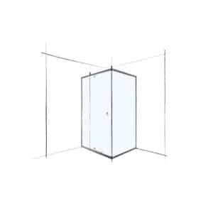 Verotti Semi Frameless Corner Set in Shower Screen