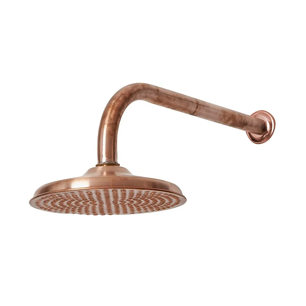 Natura 200mm Copper Outdoor Shower with Freshwater Wall Arm