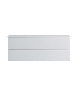 Parisi Pure Bianco 1200 Wall Cabinet Double Crystal Solid Surface Top
