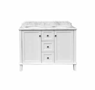 Turner Hastings Coventry 120 x 55 Double Bowl Satin White Vanity Marble Top & Ceramic Undercounter Basins