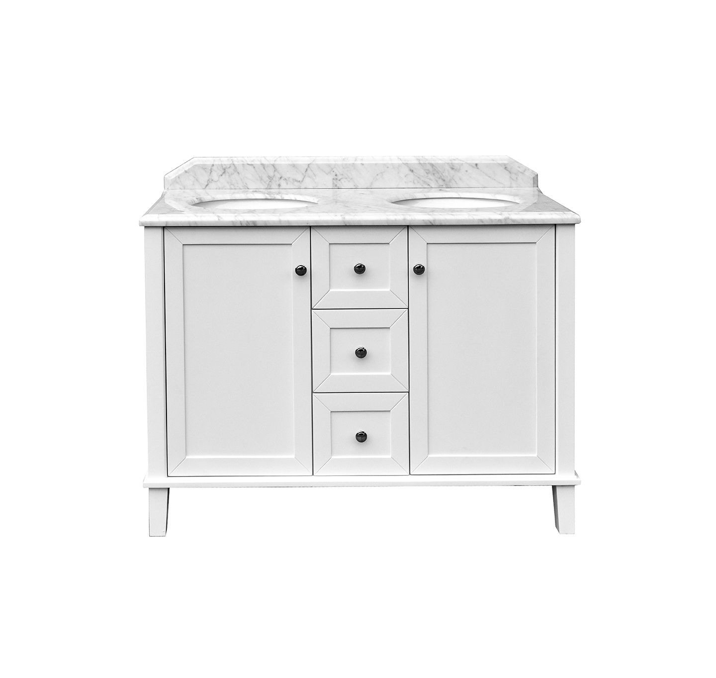Turner Hastings Coventry 120 x 55 Double Bowl Satin White Vanity Marble Top & Ceramic Undercounter Basins