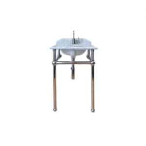 Turner Hastings Mayer Basin Stand With 60 x 55 Real Carrara Marble Top