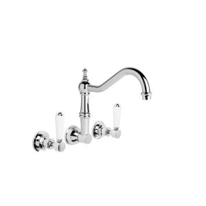 Brodware Winslow Lever Bath Wall Set with 250mm Swivel Spout