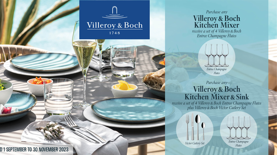 Villeroy & Boch Bonus Tableware Offer with Kitchen Sinks & Mixers