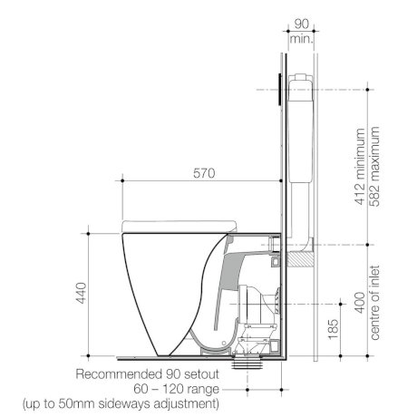 Caroma Urbane Cleanflush Wall Faced Toilet - Image 2