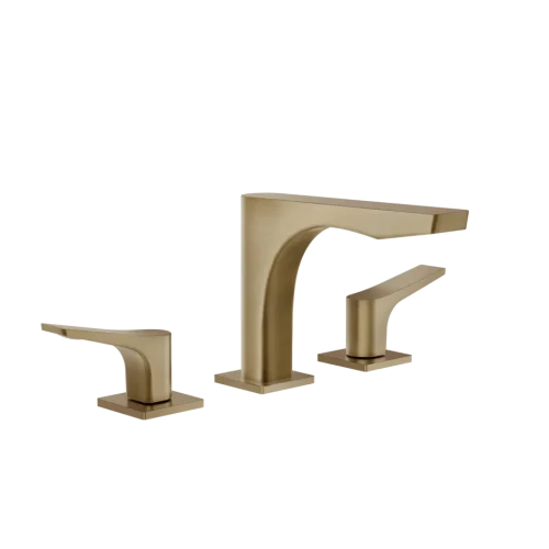 Gessi Rilievo Three Hole Basin Mixer with Spout