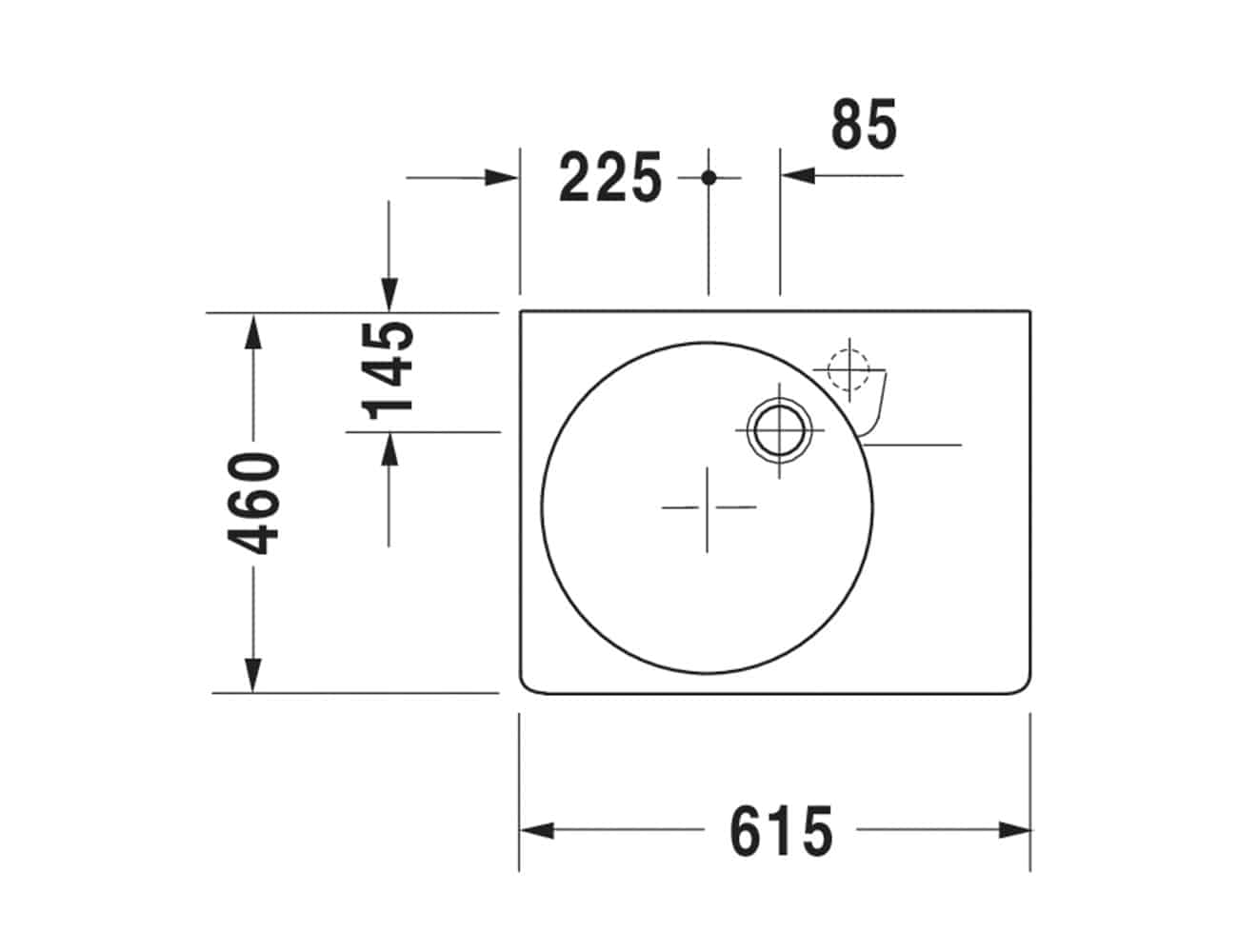 Duravit Scola Left Hand Basin with Metal Console Stand - Image 4