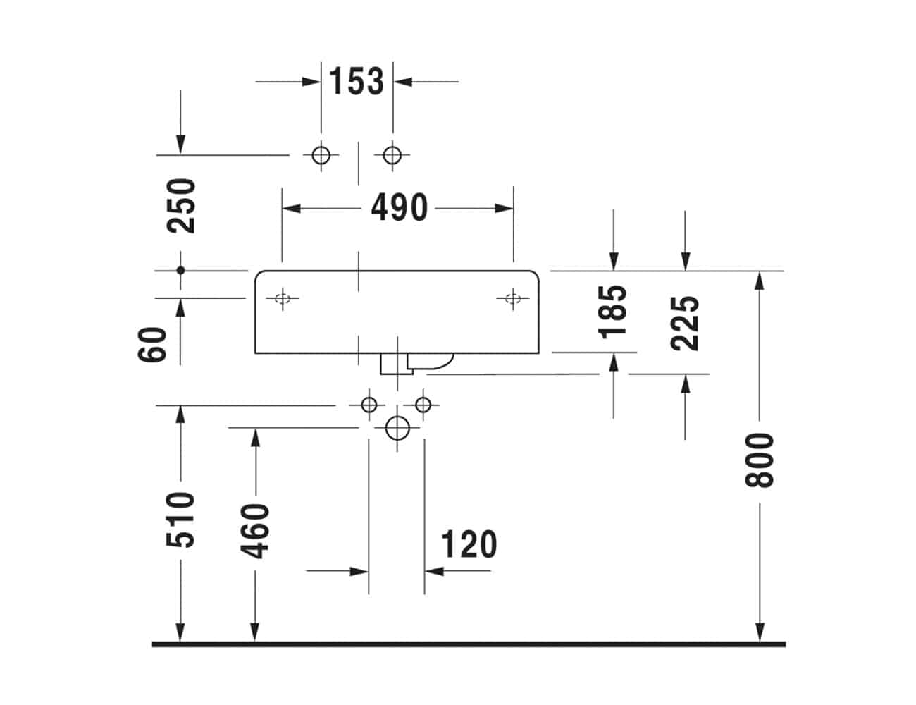 Duravit Scola Left Hand Basin with Metal Console Stand - Image 3