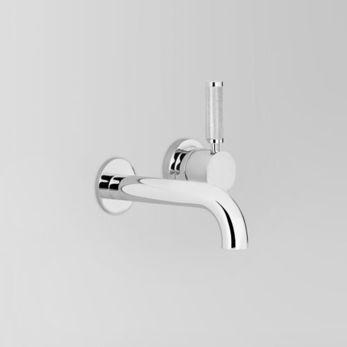 Astrawalker Knurled Icon + Lever Wall Basin Set with 150mm Spout