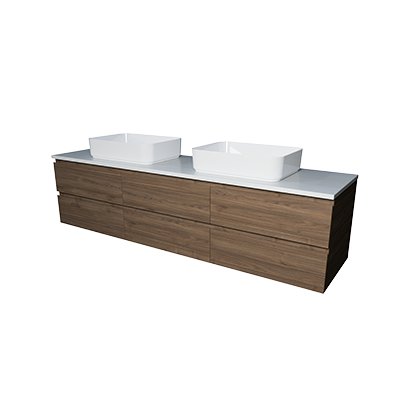 Timberline Ashton 1800mm Double Bowl Wall Vanity