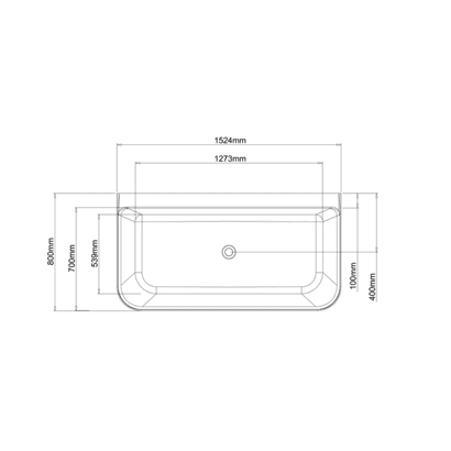 Abey Patinato Petite 1524 ClearStone Back to Wall Bath - Image 2