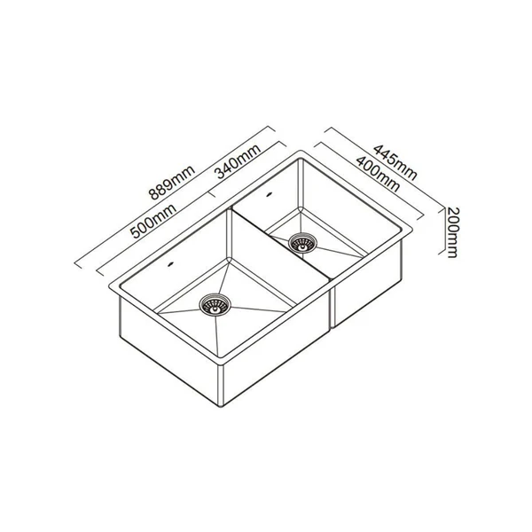 Abey Piazza 1 and 3/4 Double Bowl Kitchen Sink - Image 3