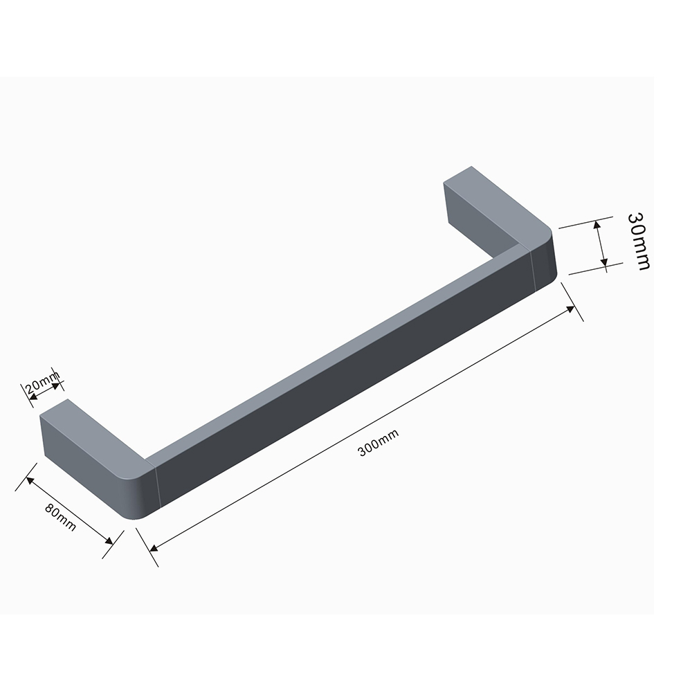 Argent Mondrian Neu Single Towel Rail 300mm - Image 2