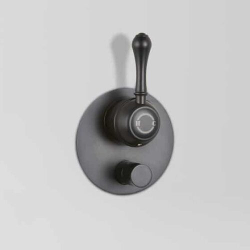 Astra Walker Olde English Matt Black Wall Mixer and Diverter