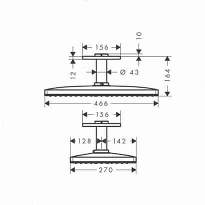 Axor ShowerSolutions Overhead Ceiling Shower 460/300 1jet - Image 2