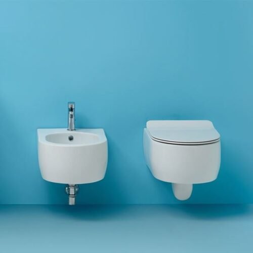 Kerasan Flo Wall Mounted Bidet with 1 Tap Hole