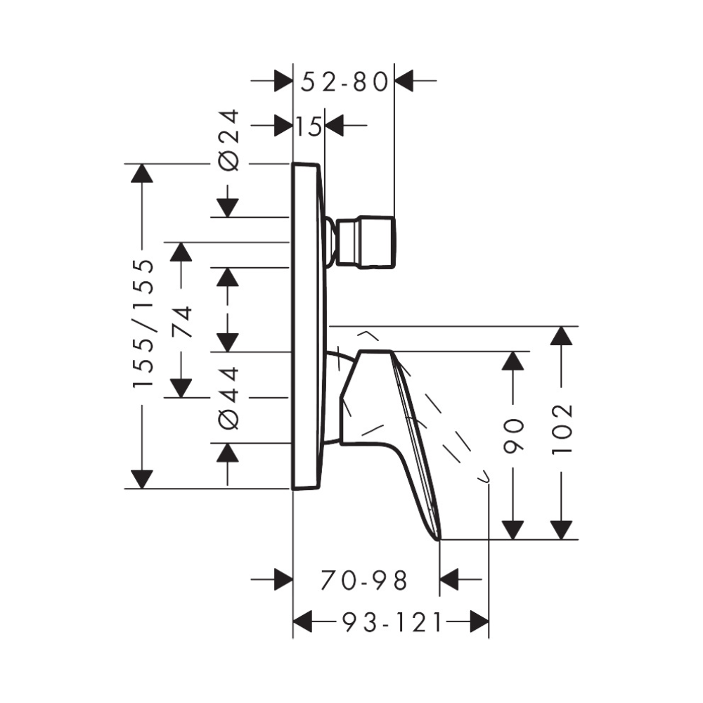 Hansgrohe Logis Shower Mixer and Diverter - Image 2