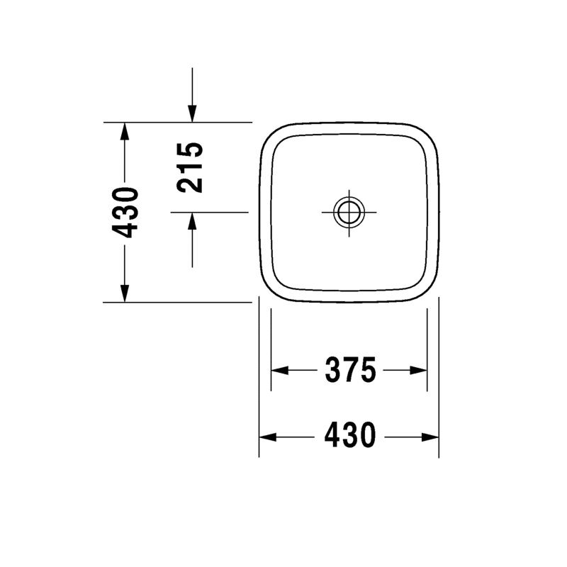 Duravit DuraStyle Washbowl 43 cm without overflow - No Tap Hole - Image 3