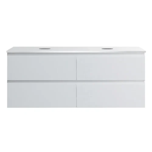 Parisi Pure Bianco 1200 Wall Cabinet Double Crystal Solid Surface Top