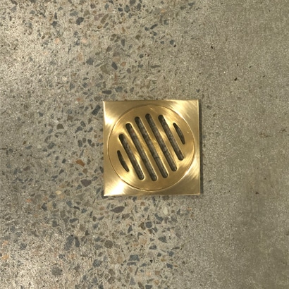 STB Classic Square 100mm Floor Waste - Polished Brass