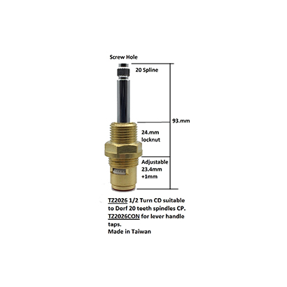 Easytap Retrofit for Dorf Half Turn Lever Basin Spindles 6477.04