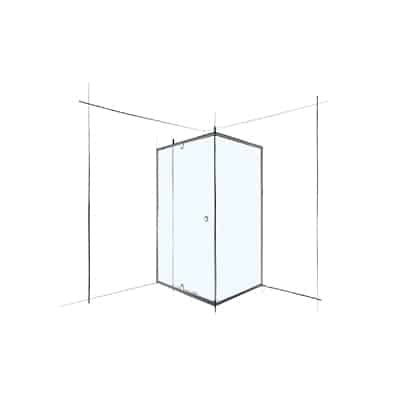 Verotti Semi Frameless Corner Set in Shower Screen