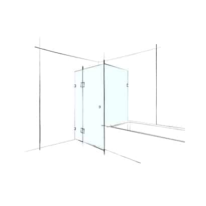 Verotti Square Corner Set In Over Bath Shower Screen