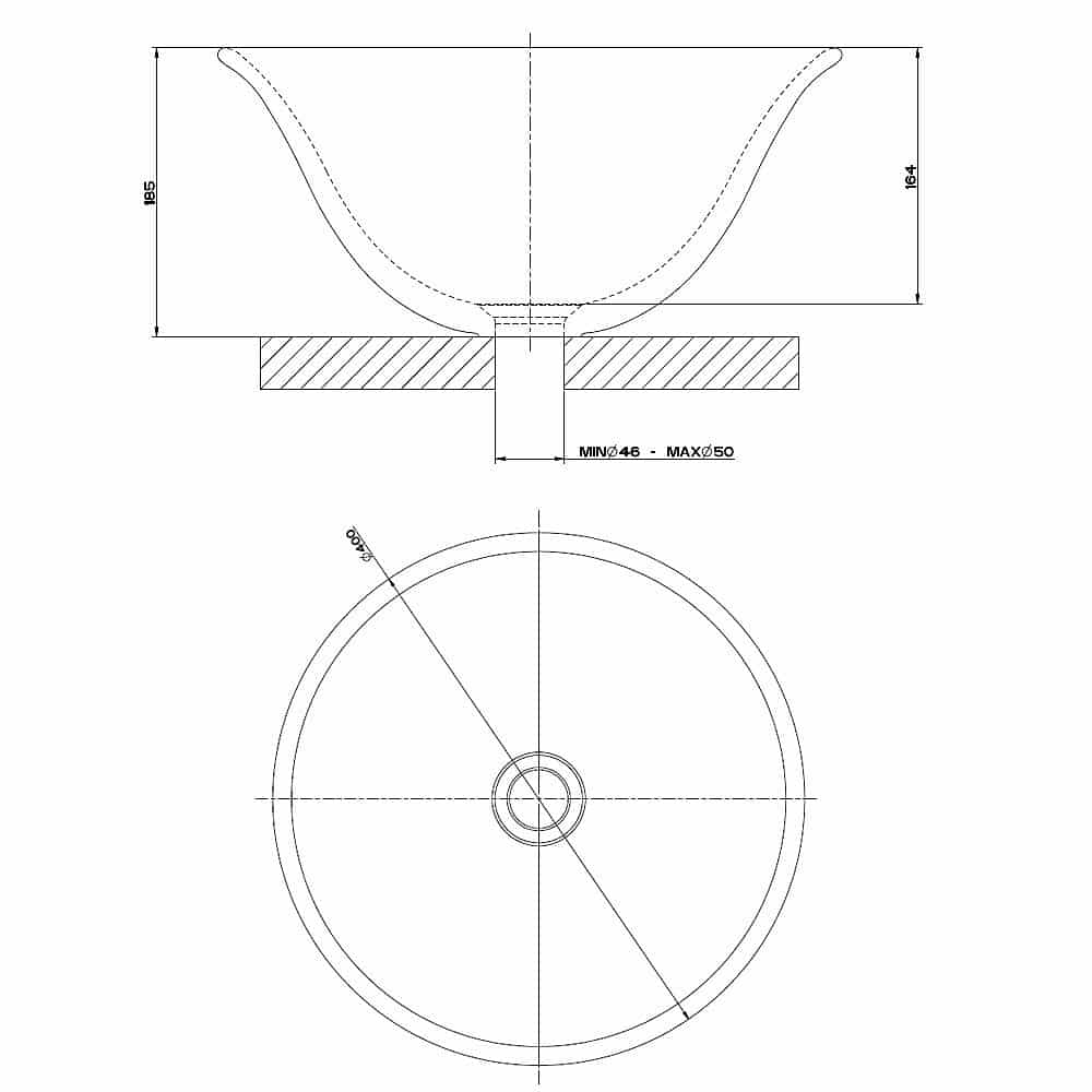 Gessi Goccia Counter Washbasin 400mm - Image 6