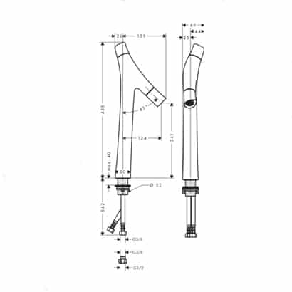 Axor Starck Organic 2-Handle 240 Basin Mixer - Image 3
