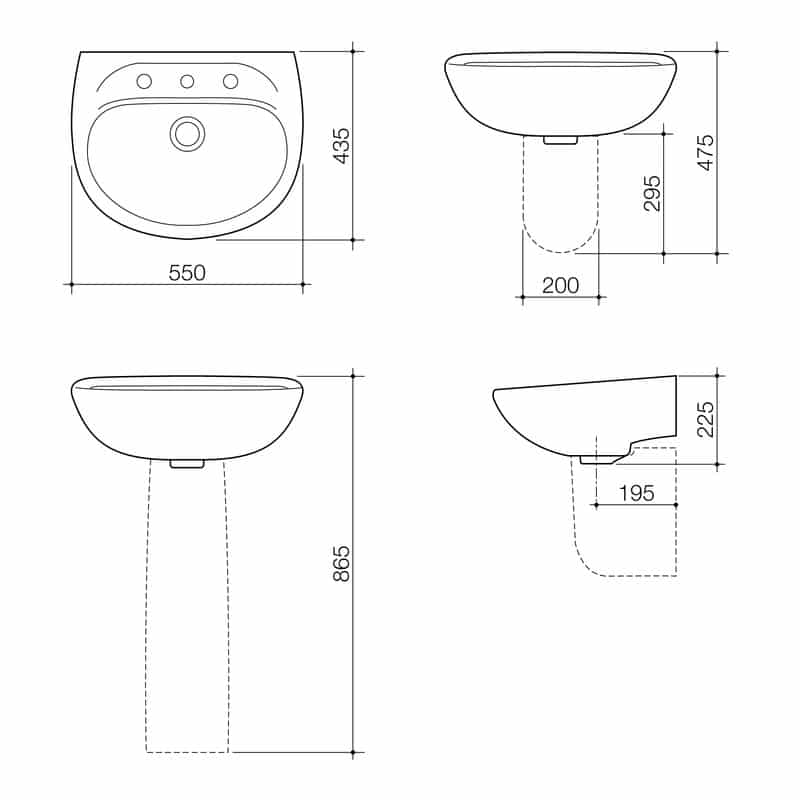 Caroma Caravelle Wall Basin 639000 - Image 2