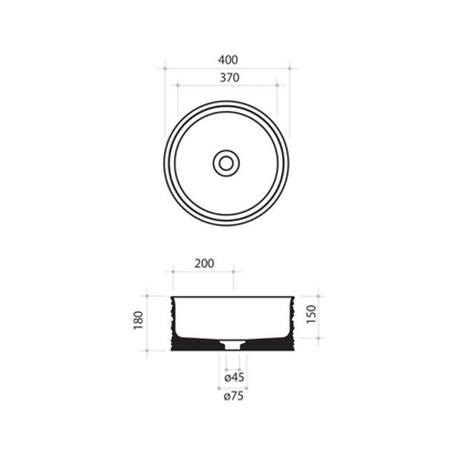Parisi Trace 400 Bench Basin - Image 2