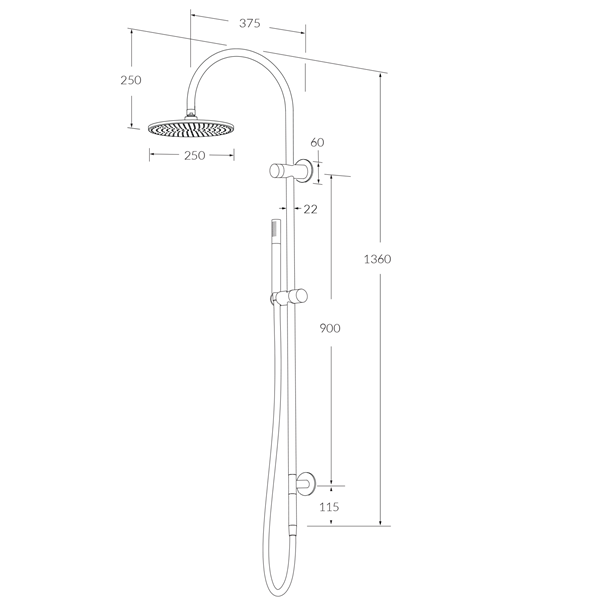 Sussex Circa Twin Rail Shower - Image 2