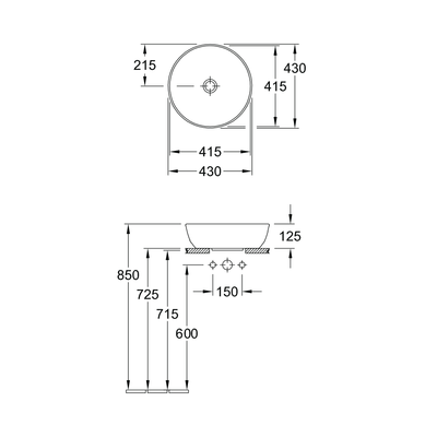 Villeroy & Boch Artis Round Vessel Bench Basin - Image 2