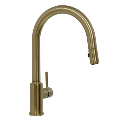Vita Kitchen Mixer with Pullout Spray (lead free) - Brushed Gold