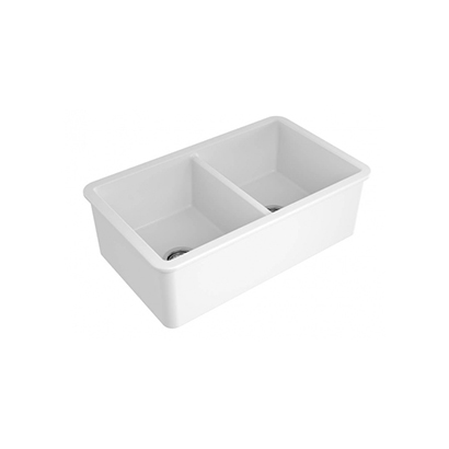 Turner Hastings Cuisine 85 x 46 Double Inset Undermount Fine Fireclay Sink