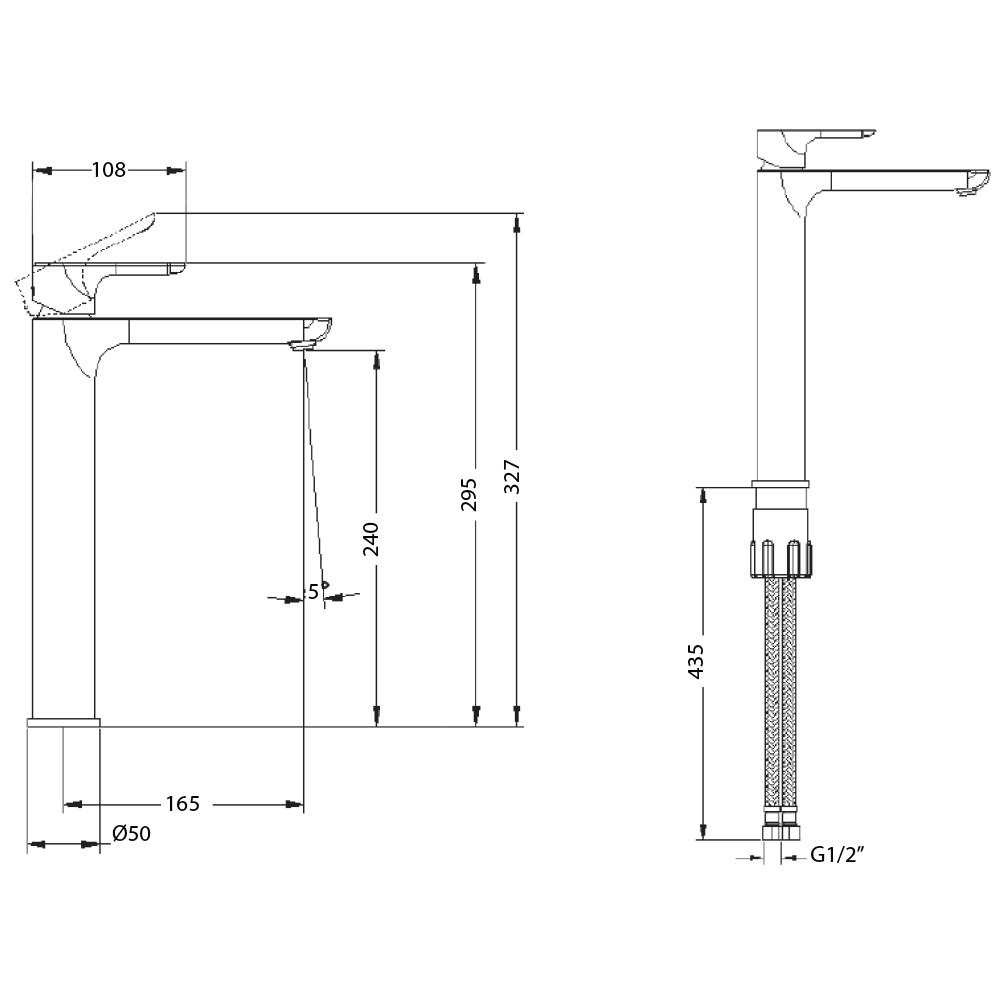 O.Novo Style Vessel Basin Mixer - Image 2