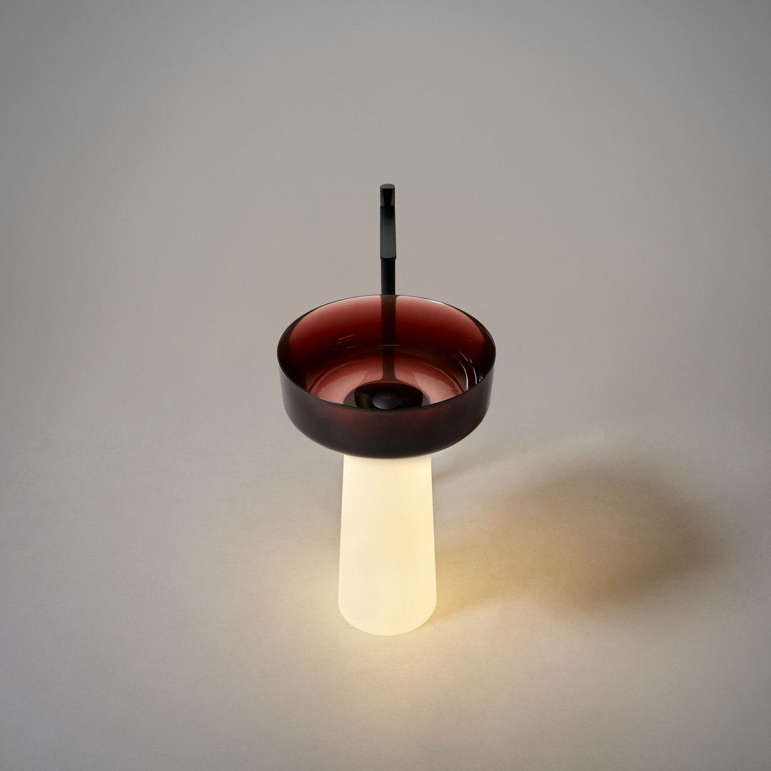 Antonio Lupi Albume12 Cristalmood Pedestal Basin with LED Light - Image 2