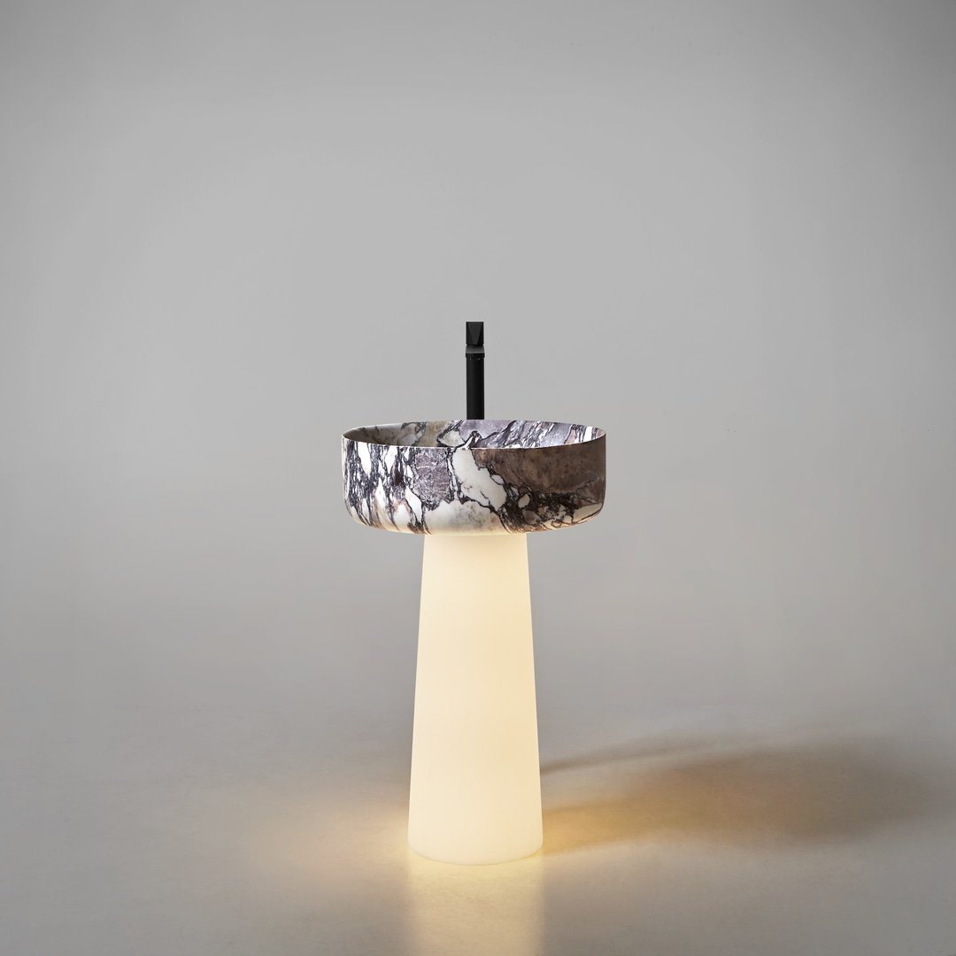 Antonio Lupi Albume12 Cristalmood Pedestal Basin with LED Light - Image 7