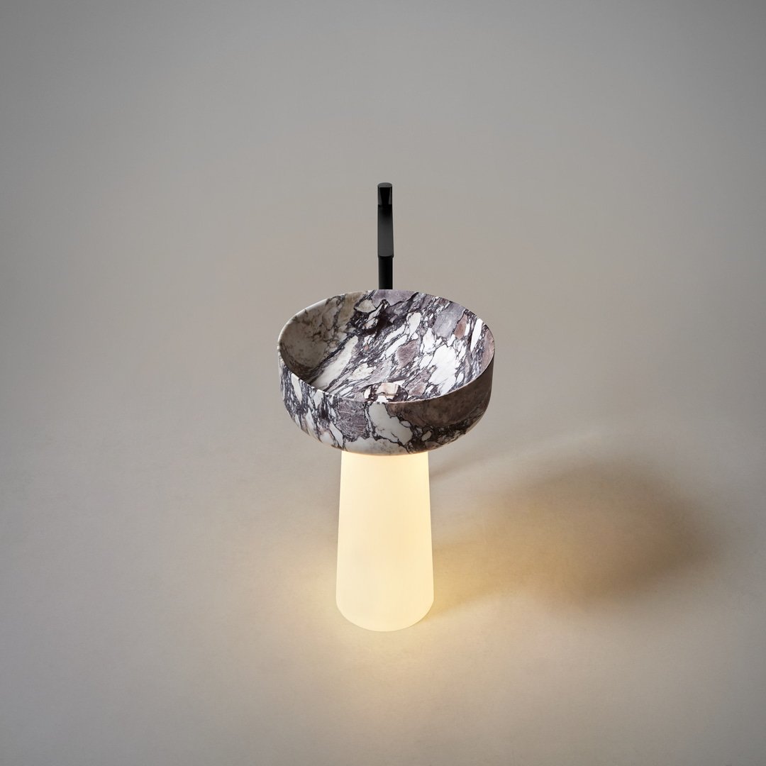 Antonio Lupi Albume12 Cristalmood Pedestal Basin with LED Light - Image 9