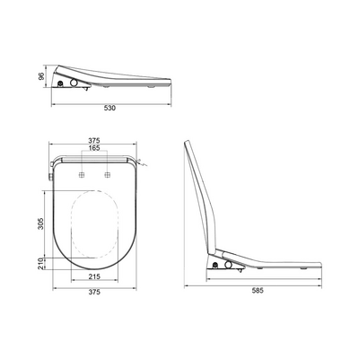 Argent Retro Fit Washlet Seat - Image 2