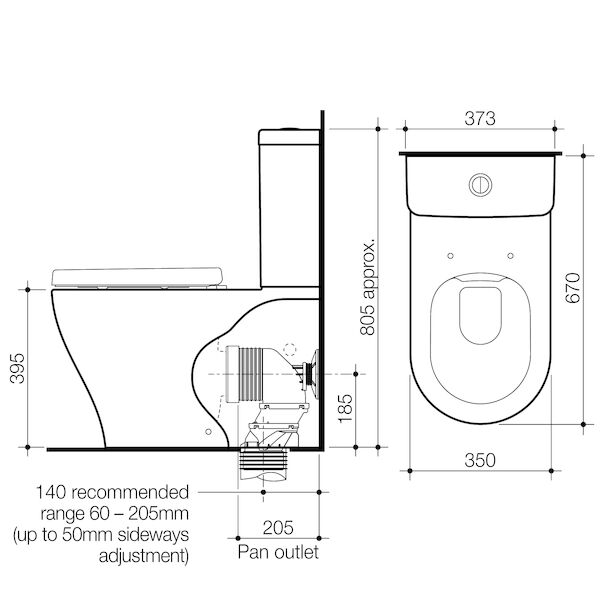 Caroma Luna Cleanflush® Wall Faced Bottom Inlet Toilet Suite - Image 2