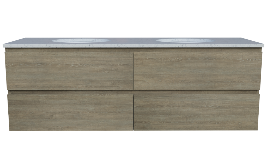 Timberline Nevada Plus 1500mm Double Bowl Wall Mounted Vanity