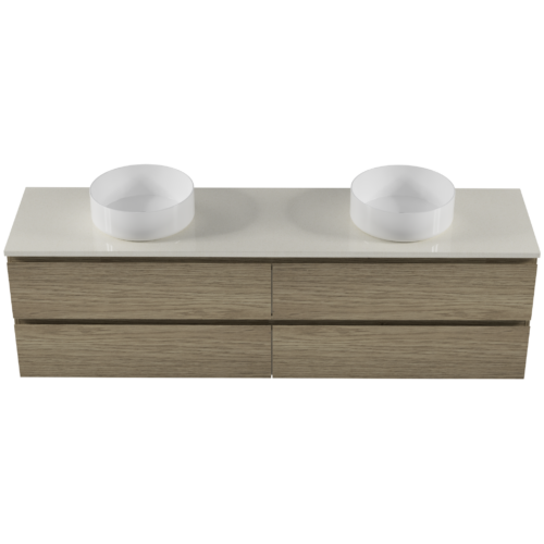 Timberline Nevada Plus 1800mm Double Bowl Wall Mounted Vanity