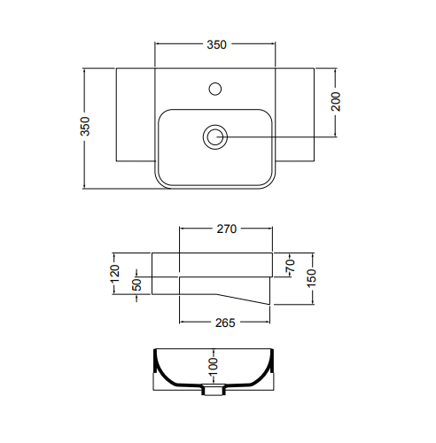 Studio Bagno Apartment 35 Semi Recessed Basin - Image 3