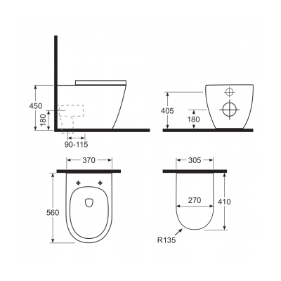 Argent Grace Wall Faced Toilet Package - Image 2