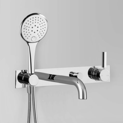 Astra Walker Icon + Lever Mixer with Spout, Multi-Function Hand Shower, Diverter & Mixer on Backplate