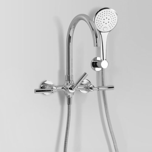 Astra Walker Icon + Lever Bath Mixer with Multi-Function Hand Shower Wall Mount