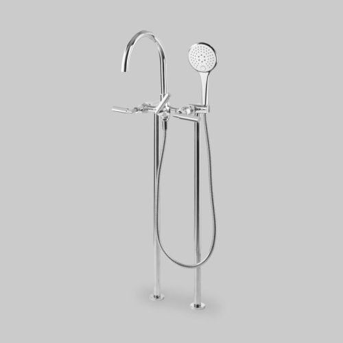 Astra Walker Icon + Lever Bath Mixer with Multi-Function Hand Shower Floor Mount